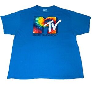 MTV T-shirt Teal 2XL Turquoise XXL Tee